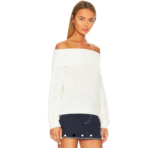bobi Revolve NWT Off The Shoulder Pullover Ivory XS - Picture 13 of 13